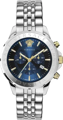 Produktbild von Versace Herren Armbanduhr Chrono Signature 44 mm Chronograph, Datumsfenster Armband Edelstahl VEV600821