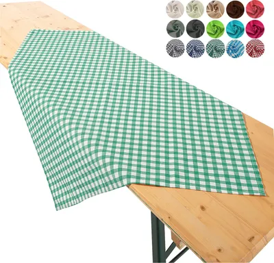 Produktbild von heimtexland ® Tischdecke Mitteldecke Biertisch Garten Tischdeko Landhaus Typ861 Vichy Karo Grün 90x90 cm