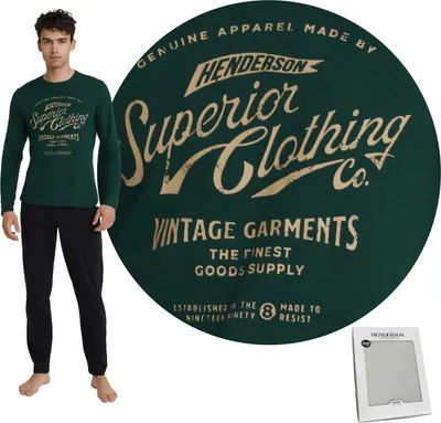 Produktbild von Henderson Herren Schlafanzug Langarm + Pyjamahose 40952-79X IMPRESS, Farbe: Grün/Schwarz, Große: 2XL