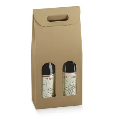 Produktbild von Weinverpackung aus Artpaper, 2-Flaschen BRAUN, Format 18x9x38,5cm, 30 St.