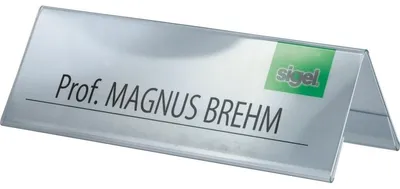 Produktbild von SIGEL TA132 Tischaufsteller, 19 x 6 cm, Dachform, beidseitige Präsentation, glasklar, Hartplastik