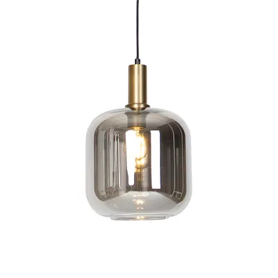 Produktbild von Smart Pendelleuchte Schwarz mit Gold und Rauchglas inkl  Wifi A60 Zuzanna
