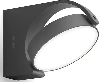 Produktbild von Philips Mimosa Wandleuchte, 7 W, Wandbeleuchtung für den Außenbereich, Anthrazit, Metall, IP44, Terrasse, Garten, I