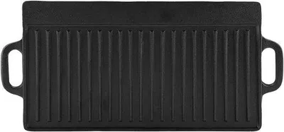 Imagen del producto de Sartén de parrilla de doble pared con asas, que distribuye el calor de manera uniforme, apta para estufas, parrillas y hornos. Utensilio de cocina, electrodoméstico.