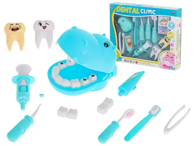 Obrázek produktu pro KIK KX6686_1 Dětská dentální klinika Hroch u zubaře - modrá