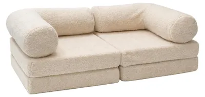 Zdjęcie produktu dla Modułowa sofa dla dzieci z miękkiej pluszowej tkaniny
