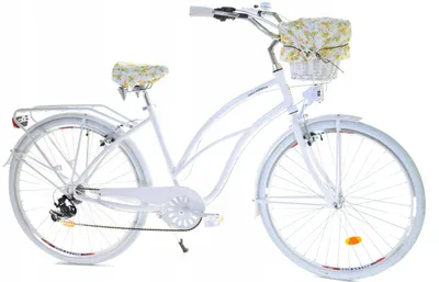 Zdjęcie produktu dla Rower Dallas Cruiser 26" 7spd Lady Alu - biały z koszem i wyściółką