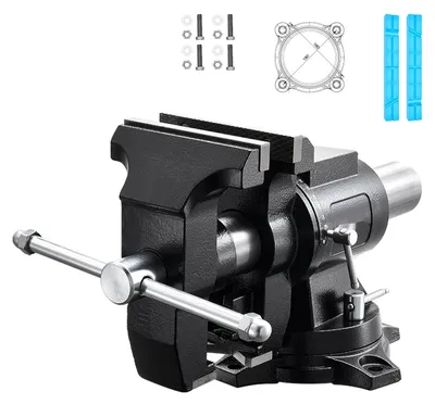 Produktbild von Drehbarer Werkbankschraubstock - 140 mm Backenbreite - 360° arretierbarer Drehsockel - 70 mm Spanntiefe - 125 mm Backenöffnung - Sphäroguss - Schwarz