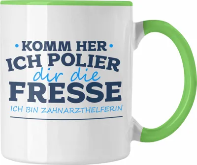 Produktbild von Trendation - Lustige Zahnarzthelferin Tasse Geschenk für Zahnärzte Zahnarzthelferinnen (Grün)