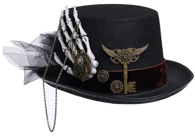 Produktbild von Steampunk-Hut mit Schutzbrille - Schwarz