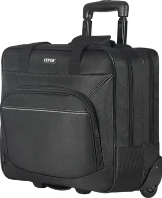 Immagine prodotto di VEVOR trolley per laptop 43x21x41 cm, adatto per laptop fino a 39,6 cm (15,6 pollici), borsa per notebook, borsa per laptop per lavoro, viaggio, ufficio, (nero)