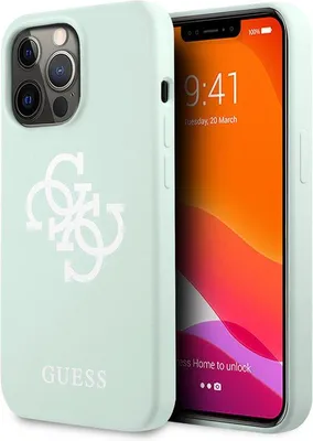 Produktbild von GUESS Back Cover Telefoonhoesje voor Apple iPhone 13 Pro - Groen, Silicone,