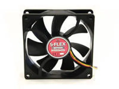 Produktbild von Scythe S-Flex 92 mm, 25.3 dB, Schwarz, 0.12 A, 95 g, 92 x 92 x 25 mm, DC 12 V