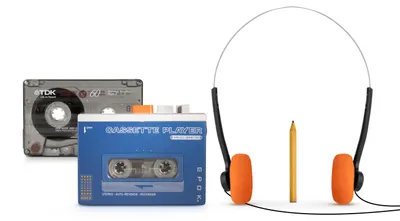 Immagine prodotto di Bigben Lettore Cassette Portatile Bluetooth Epok Rewind+ - Blu e Arancione, Bluetooth 5.4, Auto-Reverse, Ricaricabile USB-C, con Cuffie
