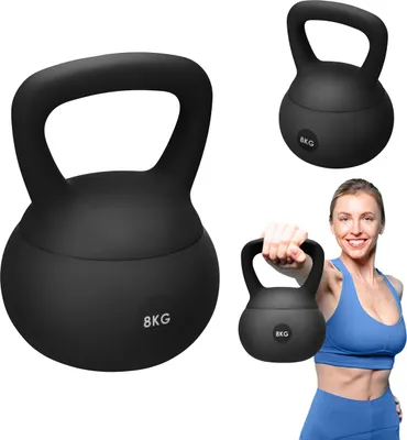 Produktbild von Gymtek® Weiche Kettlebell Hantel - 8kg Gewicht - Kugelhantel, Schwunghantel, Kugelgewicht für Home Gym, Fitness, Pilates, Krafttraining