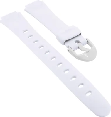 Produktbild von Casio Uhrenarmband | Damen Ersatzband aus Resin weiß für LW-200-7AVER