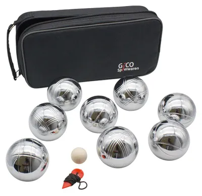 Obrázek produktu pro Sada pro pétanque/boules – sada 8 ocelových koulí v transportní tašce (720 g)