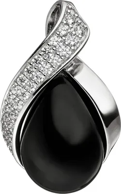 Produktbild von JOBO Anhänger 925 Sterling Silber mit Zirkonia 1 Onyx schwarz Silberanhänger