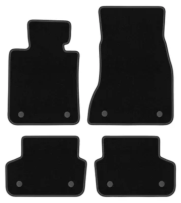 Image de Tapis de sol en moquette pour BMW 5 G30 2017- (berline) – jeu 4 pièces, noirs, sur mesure – Wielganizator BASIC – version W0857
