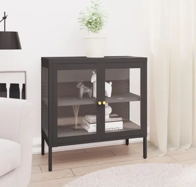 Obrázek produktu pro vidaXL Příborník antracit 70x35x70 cm Ocel a sklo