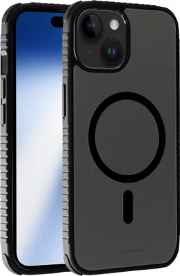 Produktbild von ViVanco™Mag Solid Elite, 360° Anti Shock Cover für iPhone 15, Cover, Apple, iPhone 15, 15,5 cm (6.1"), Schwarz, Transparent