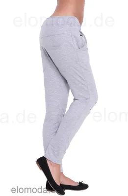Produktbild von Damen Hose lässig mit Taschen in trendigen Farben, Grau Meliert S/M 36/38