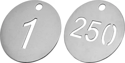 Image de Porte-clés numéroté 1 à 250 en acier inoxydable CombiCraft -30 mm rond