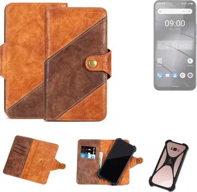 Produktbild von K-S-Trade Handyhülle Schutzhülle Bookstyle Case Wallet-Case kompatibel mit Gigaset GS5 Cover Klapphülle Kantenschutz Smartphone dunkelbraun braun