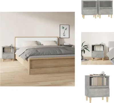 Obrázek produktu pro vidaXL Noční stolky 2 ks. Betonově šedé 40x35x50 cm - Noční stolky