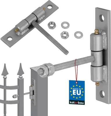 Zdjęcie produktu dla Zawias bramowy KOTARBAU® z przykrecana plytka i smarowniczkami Regulowany ? 10 mm do bram Solidna konstrukcja
