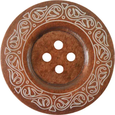 Produktbild von 5 XL Holzknöpfe Kaffee 6 cm Motiv Tribal