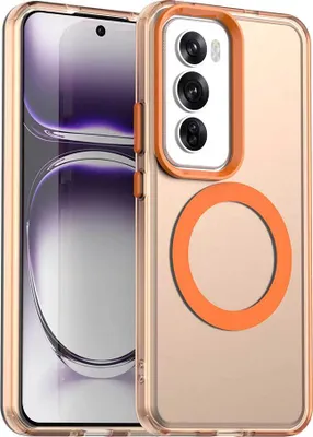 Obrázek produktu pro Magnetické pouzdro pro Oppo Reno12 Pro, tenké matné průsvitné nárazuvzdorné pouzdro Pomerančový