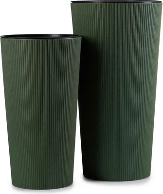 Immagine prodotto di HowHomely | Fioriera, set di 2 vasi da fiori, vaso per piante verde - 57 e 46 cm - fioriera, vaso da fiori, vasi alti