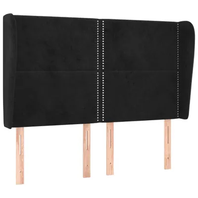Produktbild von vidaXL Kopfteil mit Ohren Schwarz 147x23x118/128 cm Samt