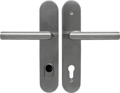 Produktbild von Edelstahl Haustür Schutzbeschlag 1587 L-Form HS-92 mm ES1 Dr/Dr Türdrücker