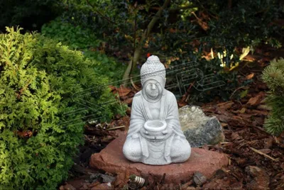 Obrázek produktu pro Buddha Skulptur in Steinoptik. Große Skulptur für Garten und Wohnbereich 101129