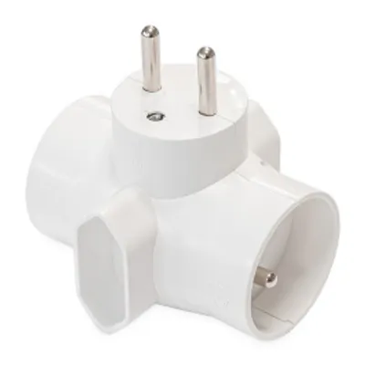 Immagine prodotto di presa R-46, 2x rotonda + 2x piatta, 250V, 10A bianco