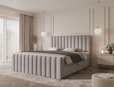 Produktbild von Emlar Boxspringbett Cansas MAX 160x200 - Komplett-Set mit Matratze und Topper - Polsterbett mit Bettkästen - Boxspringbett Grau (Magic Velvet 2218)
