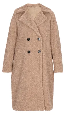 Produktbild von Damen Übergangsmantel taupe XL doppelreihig geknöpft mit Reverskragen