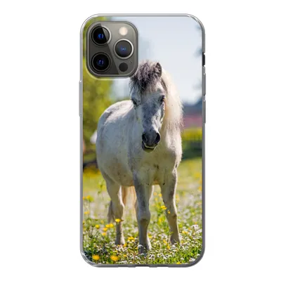 Produktbild von MuchoWow® Handyhülle Schutzhülle Hülle für iPhone 13 Pro Pferd - Blumen - Licht Silikon Softcase Handy Hülle - Handy-Tasche
