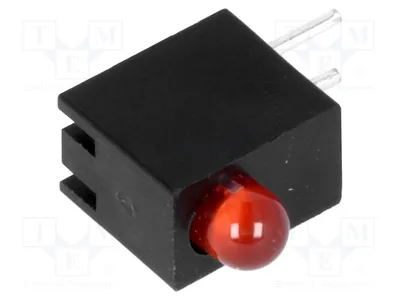 Image de 5 LED de 3 mm, couleur rouge, dans un boîtier, consommation de 20 mA. Nombre de diodes : 1. Lentille : diffuse, rouge. Référence : H30C-1SD. Type : LED -- Affichage