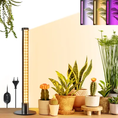 Produktbild von Pflanzenlampe LED Vollspektrum, 72LEDs 42CM Stehende Zimmerpflanzen Growlampe, 3 Lichtmodi Rot Blau Vollspektrum Wachstumslampe mit 6/9/12H Timer
