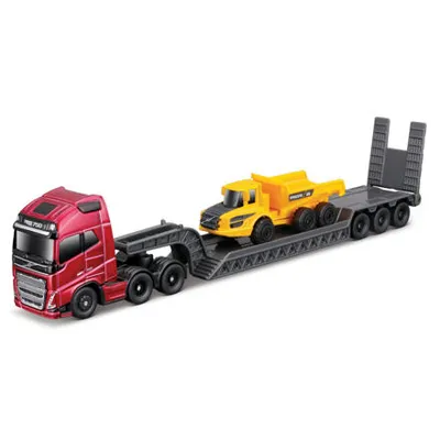 Produktbild von Maisto - Mini-Arbeitsmaschinen, Großtraktorensatz, Volvo FH16 mit Volvo A25G, Kippmulde