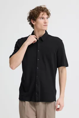 Produktbild von Casual Friday CFFOLKE piquet Herren Kurzarmhemd Hemd Herrenhemd Baumwollmischung slim fit