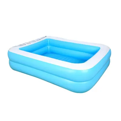 Obrázek produktu pro Dětské nafukovací bazén 110 cm, PVC, modro-bílý, se 2 oddělenými vzduchovými komorami, skládací, vhodný do zahrady, na balkon nebo na dovolenou, bez pumpy