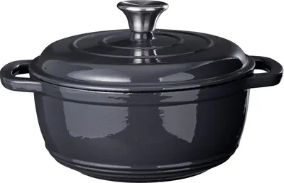 Produktbild von Koopman Bräter Gusseisen grau 22cm - langlebiger Kochtopf Induktion