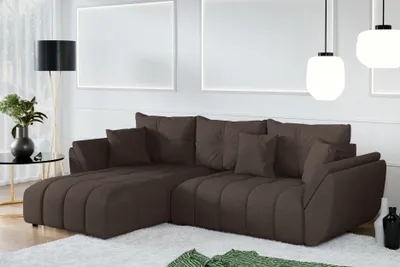 Produktbild von AX LIVING Ecksofa mit Schlaffunktion Verciani L Sofa Braun 280 cm