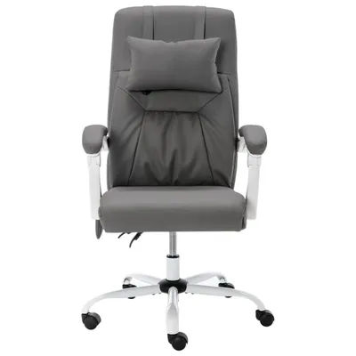 Image de vidaXL Chaise de bureau de massage Gris Similicuir