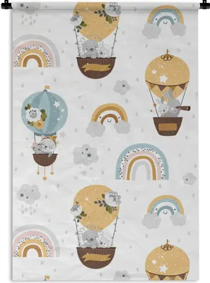 Produktbild von MuchoWow® Wandteppich Wandbehang Muster - Tiere - Regenbogen 120x180 cm Tapisserie Dekoration Wandtuch - Schlafzimmer - Dekorationen für das Haus