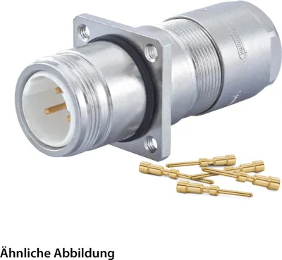 Immagine prodotto di SET HUMMEL incl. contatti M16 Passaggio a muro Accoppiamento, terminale a crimpare dritto Numero di poli 3+4+PE, spina Parete posteriore, uscita cavo